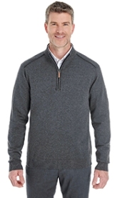 Devon & Jones Men's Manchester Fully-Fashioned Quarter-Zip Sweater