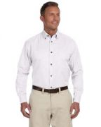 Harriton Men's Tall Easy Blend™ Long-Sleeve Twill Shirt with Stain-Release